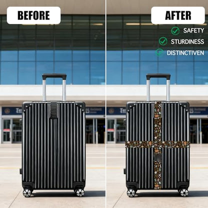 Nuxovilar Luggage Straps Set for Suitcase 1.96x90.5in Polyester - color: YCC01256, size: 1.96"x90.5"