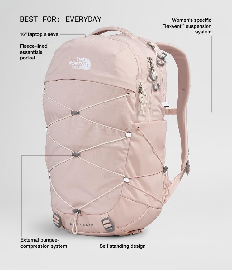 The North Face Women's Borealis Backpack, Pnk Mss Dk Ht/Gardenia Wt-NPF, OS - color: Pink Moss Dark Heather/Gardenia White-npf