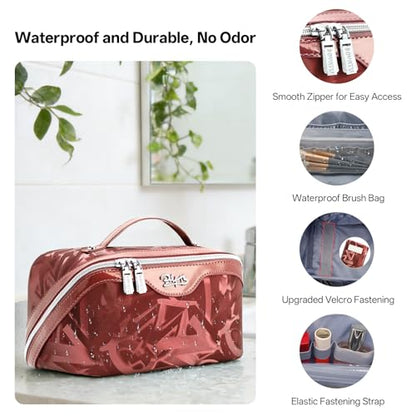 BOYATU Makeup Bag, Makeup Organizer, Toiletry Travel Bag for Women - Red - color: D-4-Red