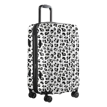 Checked Luggage, Expandable 24 Inch Hardside Suitcase - color: Leopard White, size: M(checked-24")