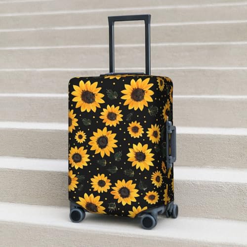 Travel Luggage Cover Sunflower, High Elasticity Washable Travel Baggage Protector Case Fits 22-24 in - color: Sunflower, size: 22-24 in
