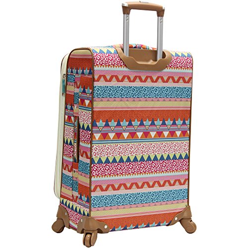 Lily Bloom Design Pattern 28" Luggage Softside Expandable With Double Spinner Wheels, Large Lightweight Suitcase Checked Bag For Women - color: On the Prowl