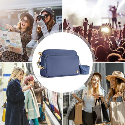 Joryin 여성용 도난 방지 크로스바디 백, 슬래시 방지 RFID 차단 여행용 지갑, 1.35L/3L 숄더백, 나일론 - color: 스몰 (1.35l) - 스모키 블루