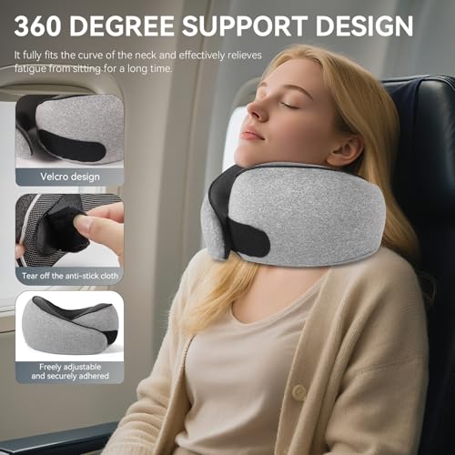 SZXYX Travel Pillows - 100% Pure Memory Foam Neck Pillow for Airplanes