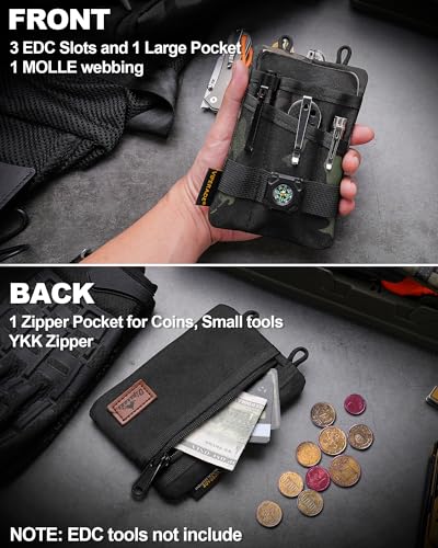 VIPERADE VE1 Pocket Organizer EDC Pouch for Men EDC Organizer Daily Carry - color: Black