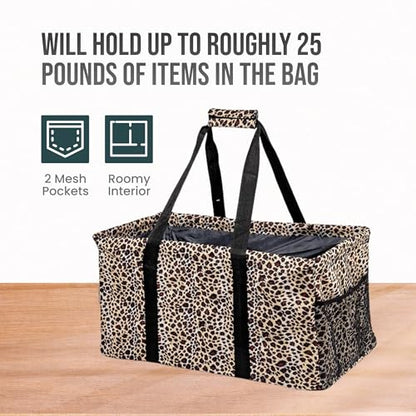 Extra Large Utility Tote Bag - Oversized Collapsible Beach Bag - Leopard - color: Leopard