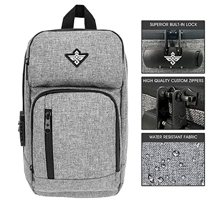 Equinox Sling Backpack Anti Theft Combination Lock Chest Shoulder Bag Waterproof Crossbody Casual Daypack (Black) - color: Black