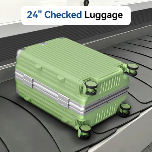 Checked Luggage, Zipperless Hardside Suitcase, Fruit Green, 24 in - color: fruit green, size: 24in