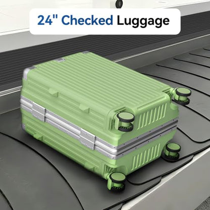 Checked Luggage, Zipperless Hardside Suitcase, Fruit Green, 24 in - color: fruit green, size: 24in