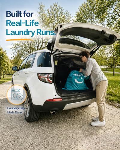 HOMEST XL Laundry Bag 28" x 40", Extra Large Dirty Clothes Organizer - color: (1 Pack - Wash Me) Sky Blue