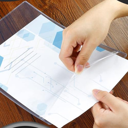 Ollain 10 PCS Job Ticket Holders Waterproof Resealable Zip Dry Erase Document Holder Clear Hard Plastic Sleeves, 8.5" x 11" | Duty Work Pocket Hanging Sheet Protectors (Pack of 4) - size: 8.5" x 11" (Pack of 4)