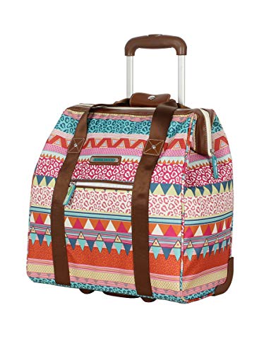 Lily Bloom Design Pattern Carry on Bag Wheeled Cabin Tote (On the Powl) - color: On the Powl