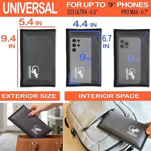 Faraday Bag Anti-Tracking GPS RFID Car Key Signal Blocker Wallet Shielding Pouch Protective Case for Cell Phone Car Key FOB, Data Privacy, Electronic Device Security (DARK GREY - NYLON) - color: DARK GREY - NYLON