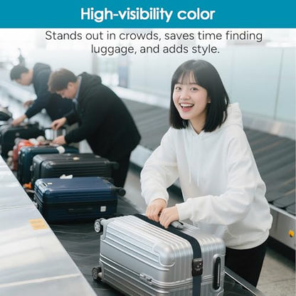 Travel Inspira Heavy Duty Luggage Straps with TSA Lock Navy Blue - color: Navy Blue