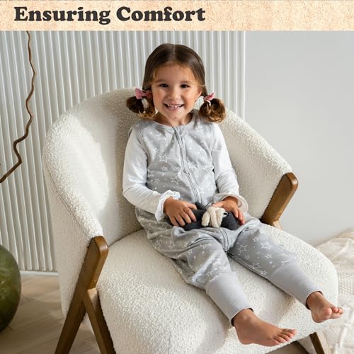 Toddler Sleep Sack with Feet, 2-3T, 1-Pack - color: Grey Stars (1 Pack), size: 2-3T