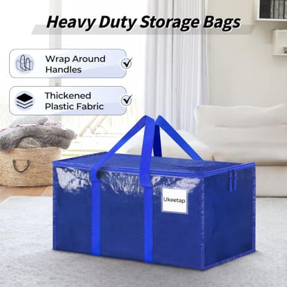 ukeetap 8 Pack Extra Large Clothes Storage Bins with Lids,Blue - color: Blue, size: 8 Pack