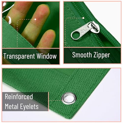 Mr. Pen- Pencil Pouch for 3 Ring Binder, 2 Pack, 10"x6.75", Smooth Zipper - color: Dark Green and Brown, size: 2 Pack