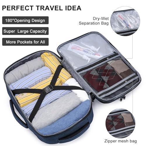 30L Travel Backpack For Women Men Flight Approved Carry-On Laptop Blue - color: Blue-15, size: 15-inch