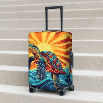 Travel Luggage Cover Sea Turtle, High Elasticity Washable Travel Baggage Protector Case Fits 22-24 in - color: Sea Turtle, size: 22-24 in