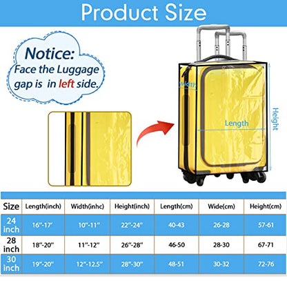 Sadnyy 3 Pcs Clear Luggage Cover Black Border Left Opening Style - color: Black Border, style: Left Opening Style