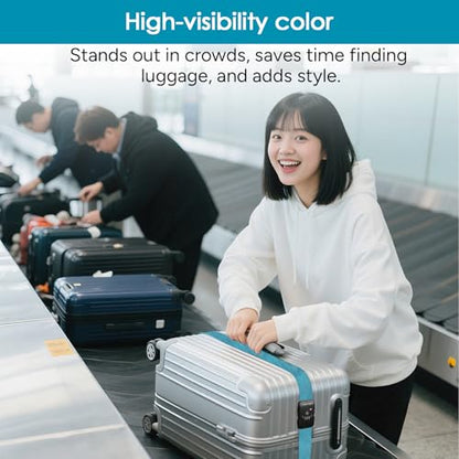 Travel Inspira Heavy Duty Luggage Straps with TSA Lock - color: Blue