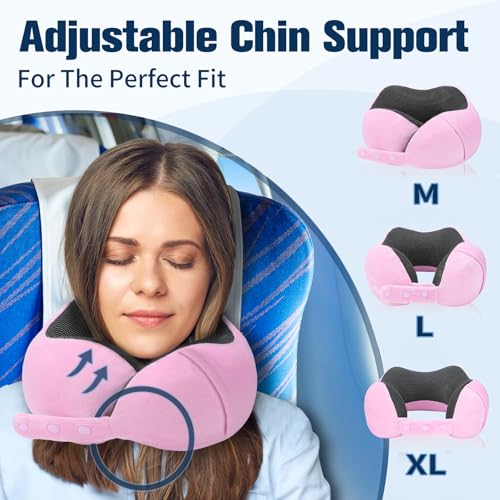 Cirorld Neck Pillow for Traveling, Travel Pillows for Airplanes Sakura Pink - color: Sakura Pink