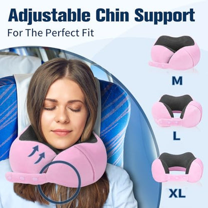 Cirorld Neck Pillow for Traveling, Travel Pillows for Airplanes Sakura Pink - color: Sakura Pink