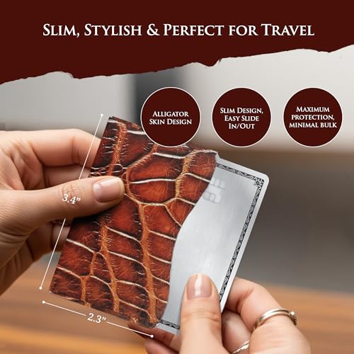 ROGUE WALLET RFID Blocking Credit Card Sleeves, Durable,Alligator(10 pack) - color: Aligator