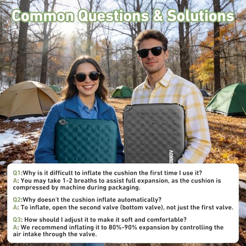 Inflatable Seat Cushion, Self Inflating Compact Stadium Seat Cushion - color: Gray-1pack