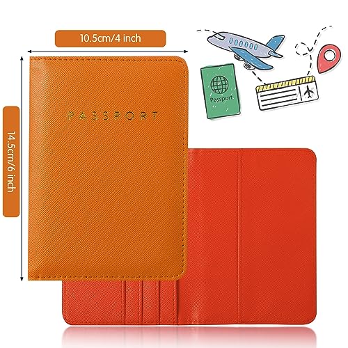 Frienda 2 Pcs Passport Holder Covers Waterproof Leather - color: Yellow, Orange
