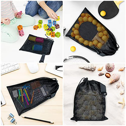 10 PCS With Clips Mesh Drawstring Bags, Portable Nylon Storage Bags for toy,Sports Storage,Outdoor activities etc. (5.9x7.9in) - size: 5.9x7.9in