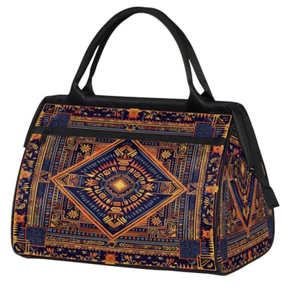 Carpet Pattern Weekender Overnight Bag for Women Travel Gym Sport - color: D 005