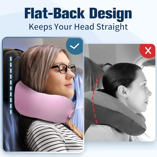 Cirorld Neck Pillow for Traveling, Travel Pillows for Airplanes Sakura Pink - color: Sakura Pink