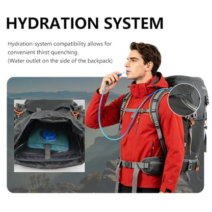Hiking Backpack for Women Men,30+5L Waterproof Camping Backpacking Backpack - color: Gray