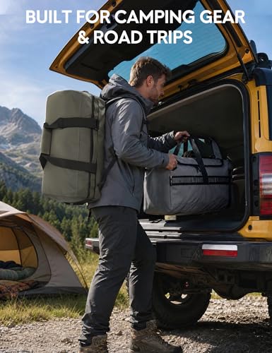 Haimont Heavy Duty Outdoor Gear Duffel Backpack, Grey - color: Grey, size: 60L