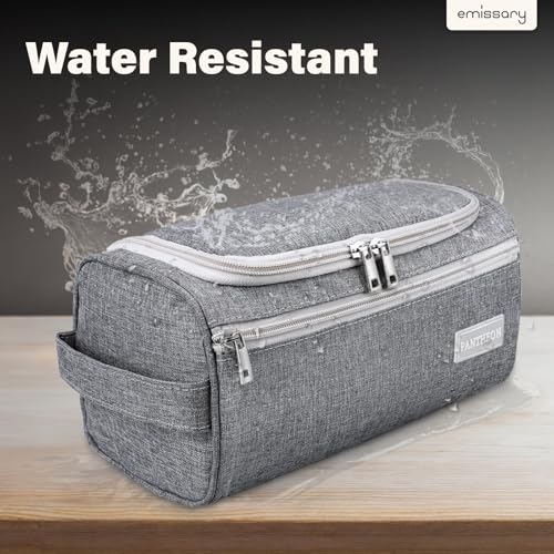 Pantheon Hanging Travel Toiletry Bag for Men, Dopp Kit - Gray - color: Grey
