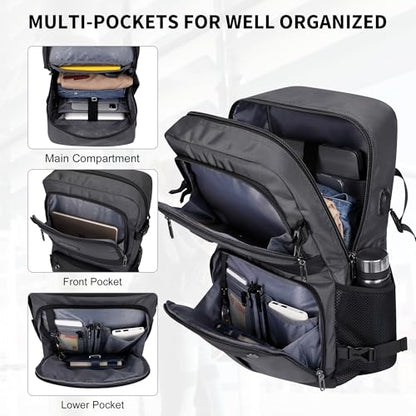 WITZMAN Carry on Travel Backpack for Men Nylon Business Laptop Backpack - color: Silvery Grey