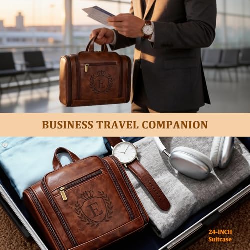 Thoughtful Christmas Mens Gifts for Him Large Hanging Toiletry Bag E - color: Cognac, style: E