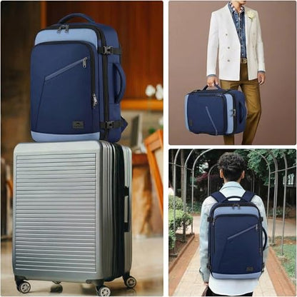 MATEIN Expandable Travel Backpack, Large Capacity Carry on Backpack for Men - color: Grey Blue, size: X-Large