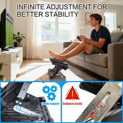 Adjustable Foot Rest Under Desk for Office,Home, Gaming & Study - color: Gray, size: Large
