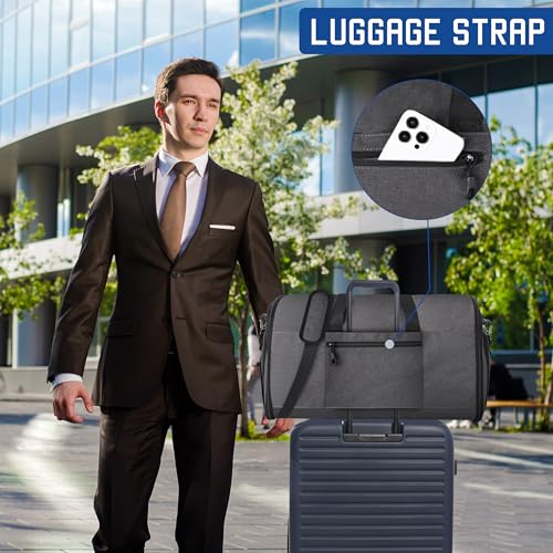 HILOMON 2 in 1 Garment Duffle Bags for Travel Mens Carry-on Duffel Bag - color: Grey