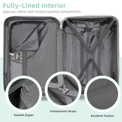 LARVENDER Luggage Sets 6 Piece, Expandable Suitcases Set with Wheels, Mint - color: Mint Green, size: 6 piece set