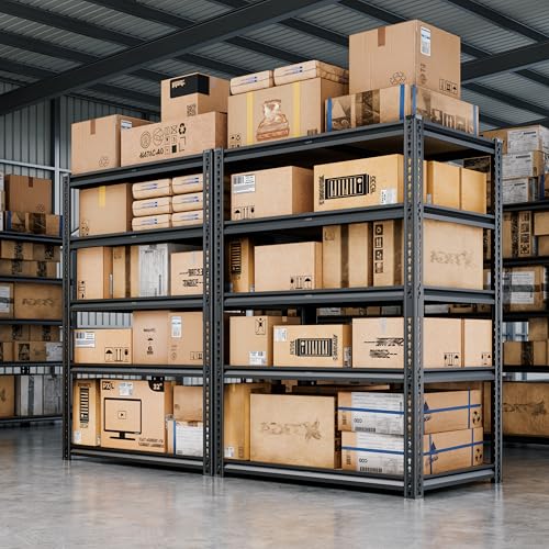 CypBed Storage Shelves, 5 Tier,2425LBS 40" W × 20" D × 72" H, Black - size: 72" H x 40" W x 20"D