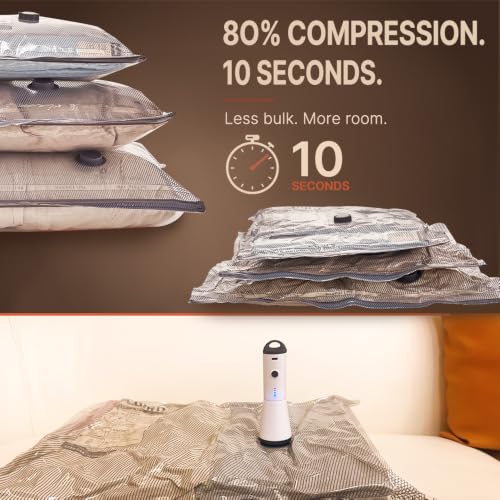 Vacbird Travel Vacuum Bags with Rechargeable Pump, Carry-On Space Saver - size: 18 Combo Travel Size
