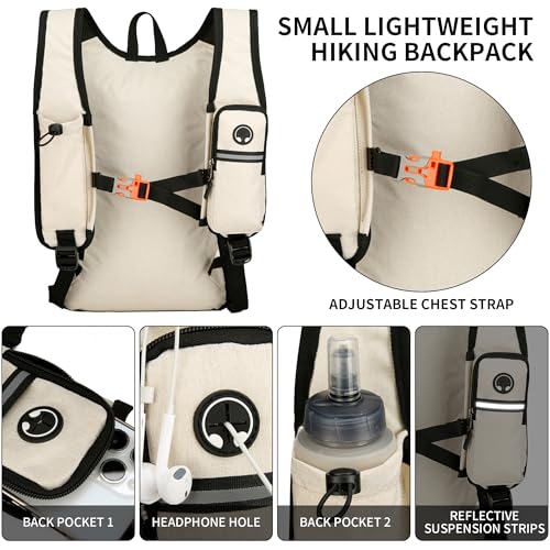 Small Hiking Backpack 18L Foldable Packable Travel Backpack with Phone Pocket Lightweight Hiking Daypack - color: 15l-black