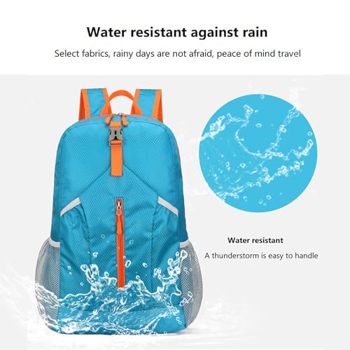 levayhill 25L Foldable Hiking Backpack,Small Packable Daypack, Blue - color: Blue