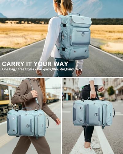 PIJUSHI Carry On Travel Backpack 35L Laptop Backpack Fits 16 inch Laptop - color: Blue