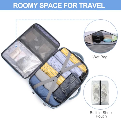 EZUOLA Carry On Backpack, Underseat 25L Travel Backpack for Women - color: Light-blue, size: Large-25L