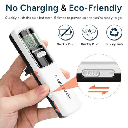 Battery-Free Luggage Scale – No Batteries Needed, Portable Digital Hanging Suitcase Weight Scale for Air Travel & Checked Bags, 110lb/50kg, LCD Display, Compact Travel Accessory - color: White