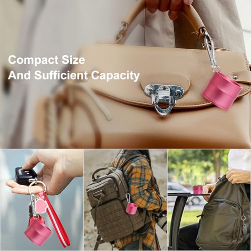 Mini Travel Ring Holder Keychain, Portable Jewelry Holder Keychain - color: 1-Tier Light Pink